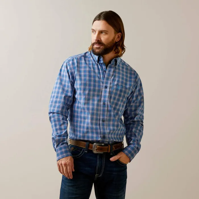 Pro Series Lonnie Fitted Shirt Venus Blue Men Ariat Button Down Shirts