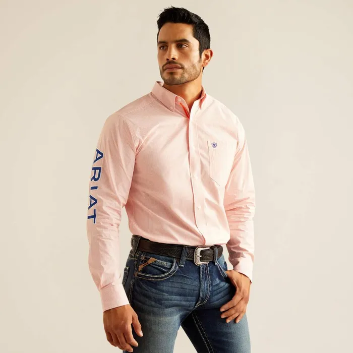 Pro Series Team Gerson Fitted Shirt Orange Men Ariat Button Down Shirts