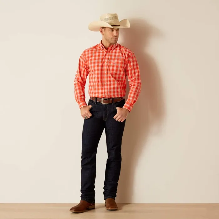 Pro Series Team Lewis Classic Fit Shirt Orange Men Ariat Button Down Shirts Pro Series Team Lewis Classic Fit Shirt Orange Men Ariat Button Down Shirts