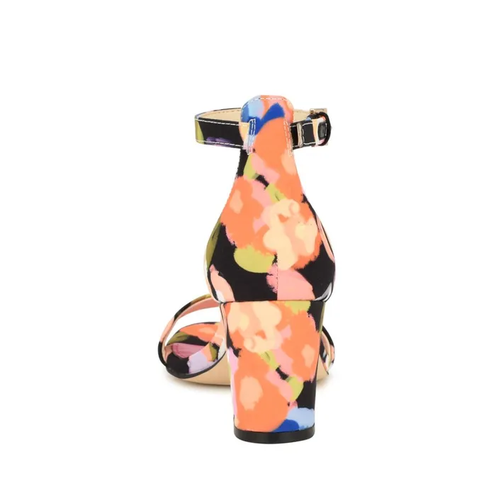 Pruce Ankle Strap Block Heel Sandals Black Floral Women Nine West Dress Pruce Ankle Strap Block Heel Sandals Black Floral Women Nine West Dress