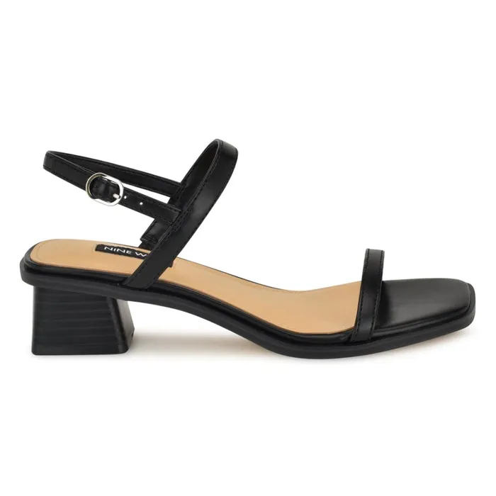 Purdy Block Heel Sandals Black Women Nine West Heeled