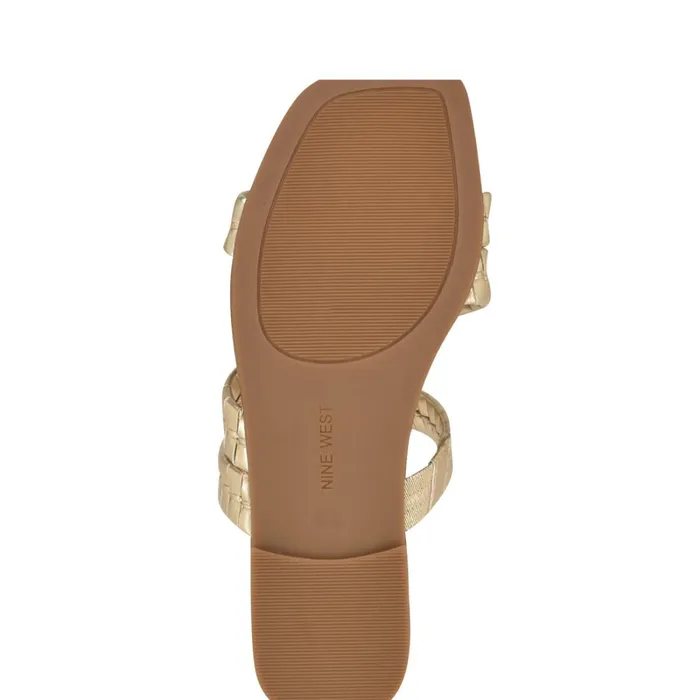 Quinlea Flat Strappy Sandals Platino Women Nine West Flats Quinlea Flat Strappy Sandals Platino Women Nine West Flats