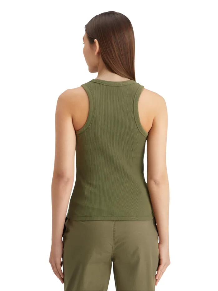 RACER RIB TANK Washed Military Women Scotch and Soda Tops and TShirts