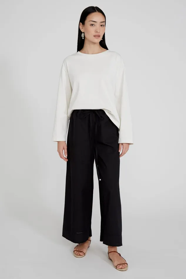 Ramona Poplin Pant Caviar Women Chan Luu Bottoms