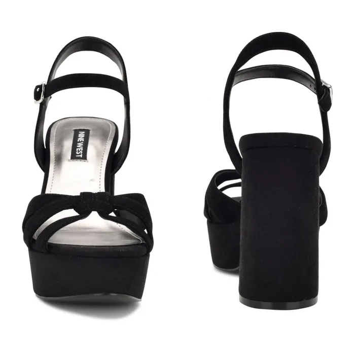 Rast Platform Sandals Black Suede Women Nine West High Heels Rast Platform Sandals Black Suede Women Nine West High Heels