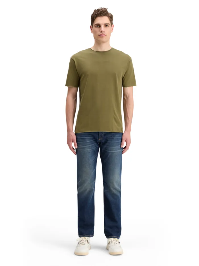 RAW EDGE GARMENT DYE TSHIRT Moss Green Men Scotch and Soda TShirts and Polo Shirts