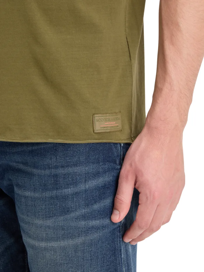 RAW EDGE GARMENT DYE TSHIRT Moss Green Men Scotch and Soda TShirts and Polo Shirts RAW EDGE GARMENT DYE TSHIRT Moss Green Men Scotch and Soda TShirts and Polo Shirts
