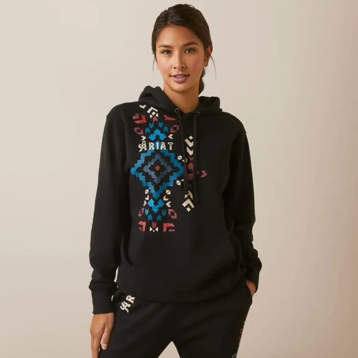 REAL Geo Hoodie Black Women Ariat Sweatshirts and Hoodies