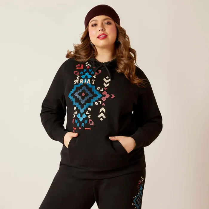 REAL Geo Hoodie Black Women Ariat Sweatshirts and Hoodies REAL Geo Hoodie Black Women Ariat Sweatshirts and Hoodies