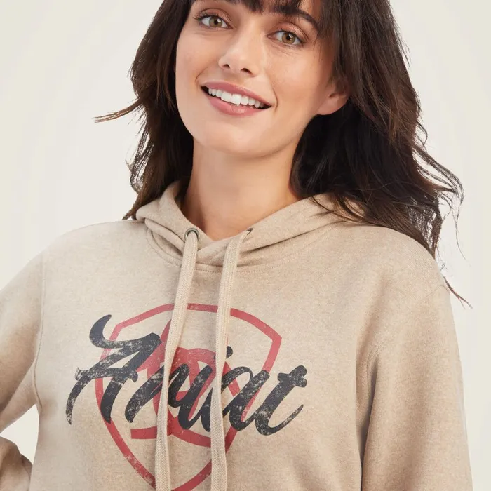 REAL Shield Logo Hoodie Dark Oatmeal Heather Women Ariat Sweatshirts and Hoodies REAL Shield Logo Hoodie Dark Oatmeal Heather Women Ariat Sweatshirts and Hoodies