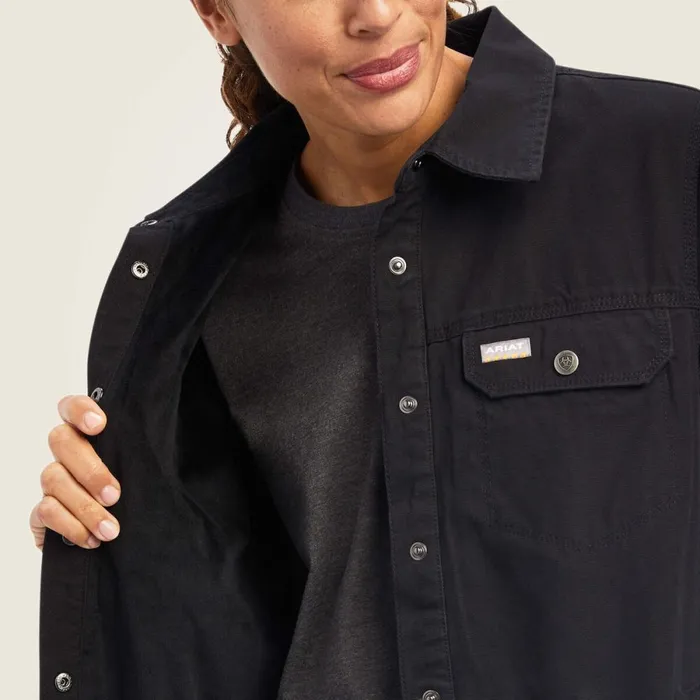Rebar Classic Canvas Shirt Jacket Black Women Ariat Jackets and Vests Rebar Classic Canvas Shirt Jacket Black Women Ariat Jackets and Vests