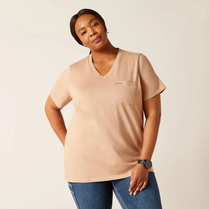 Rebar Cotton Strong American Rose TShirt Warm Taupe Women Ariat TShirts and Tops Rebar Cotton Strong American Rose TShirt Warm Taupe Women Ariat TShirts and Tops