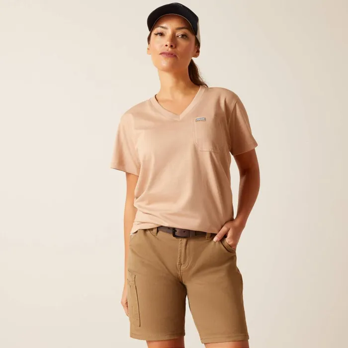 Rebar Cotton Strong American Rose TShirt Warm Taupe Women Ariat TShirts and Tops Rebar Cotton Strong American Rose TShirt Warm Taupe Women Ariat TShirts and Tops