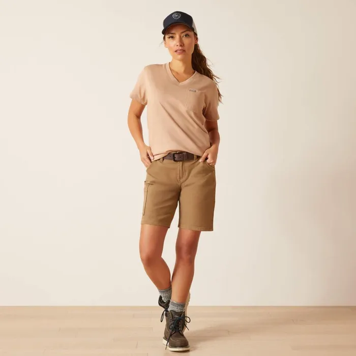 Rebar Cotton Strong American Rose TShirt Warm Taupe Women Ariat TShirts and Tops Rebar Cotton Strong American Rose TShirt Warm Taupe Women Ariat TShirts and Tops