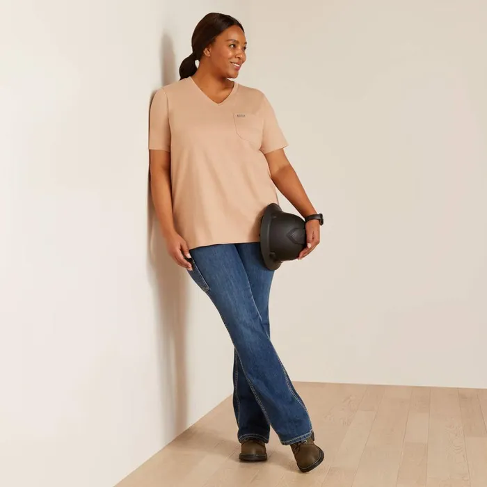 Rebar Cotton Strong American Rose TShirt Warm Taupe Women Ariat TShirts and Tops Rebar Cotton Strong American Rose TShirt Warm Taupe Women Ariat TShirts and Tops