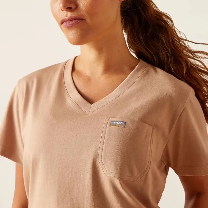 Rebar Cotton Strong American Rose TShirt Warm Taupe Women Ariat TShirts and Tops Rebar Cotton Strong American Rose TShirt Warm Taupe Women Ariat TShirts and Tops