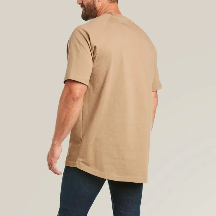 Rebar Cotton Strong TShirt Khaki Men Ariat TShirts and Polos Rebar Cotton Strong TShirt Khaki Men Ariat TShirts and Polos