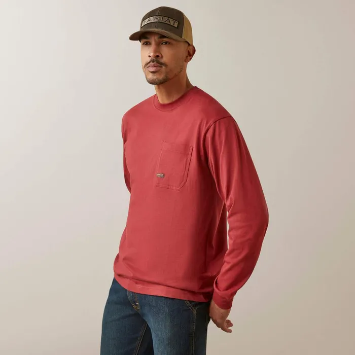 Rebar Cotton Strong Union City Brick Red Men Ariat TShirts and Polos Rebar Cotton Strong Union City Brick Red Men Ariat TShirts and Polos
