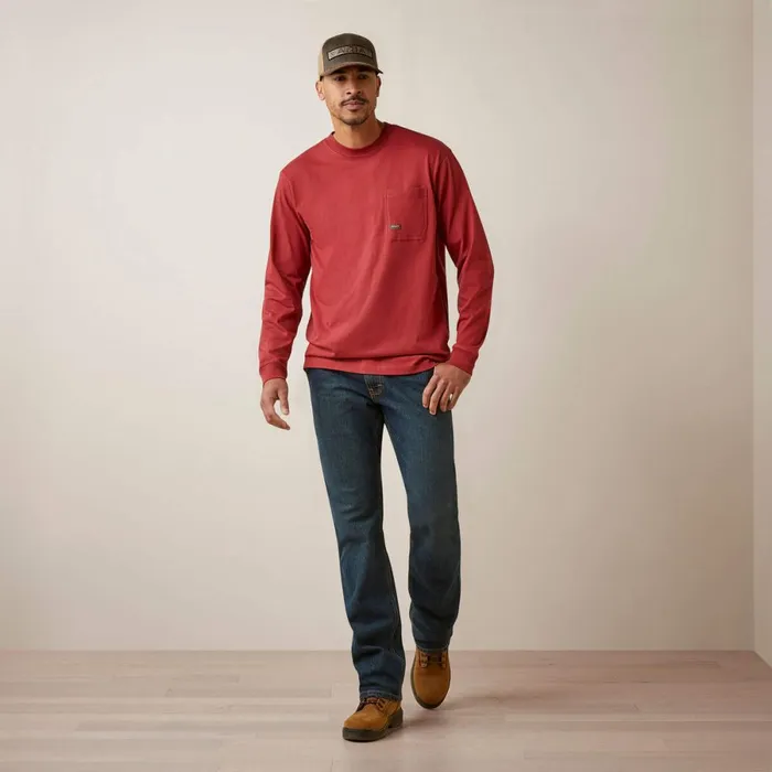 Rebar Cotton Strong Union City Brick Red Men Ariat TShirts and Polos Rebar Cotton Strong Union City Brick Red Men Ariat TShirts and Polos