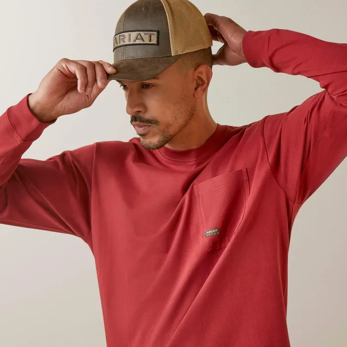 Rebar Cotton Strong Union City Brick Red Men Ariat TShirts and Polos Rebar Cotton Strong Union City Brick Red Men Ariat TShirts and Polos
