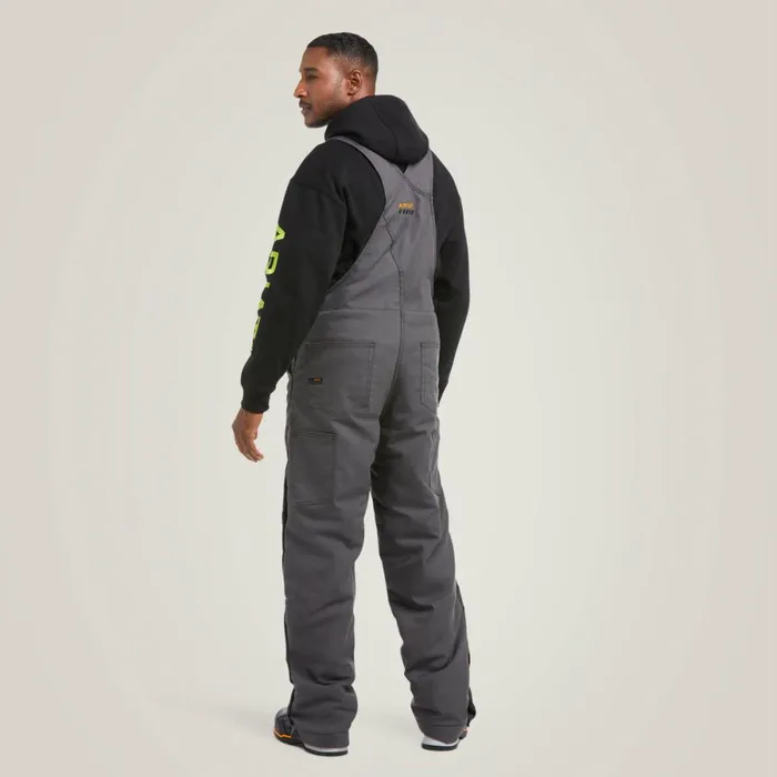 Rebar DuraCanvas Stretch Insulated Bib Rebar Gray Men Ariat Pants and Shorts Rebar DuraCanvas Stretch Insulated Bib Rebar Gray Men Ariat Pants and Shorts