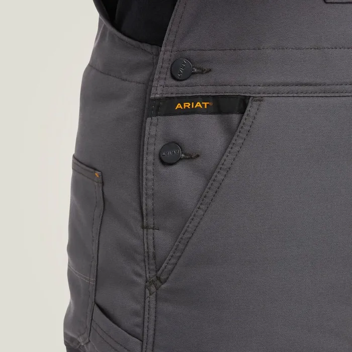 Rebar DuraCanvas Stretch Insulated Bib Rebar Gray Men Ariat Pants and Shorts Rebar DuraCanvas Stretch Insulated Bib Rebar Gray Men Ariat Pants and Shorts