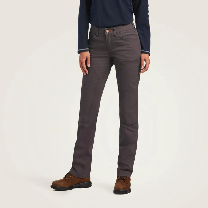 Rebar DuraStretch Made Tough Double Front Pant Rebar Grey Women Ariat Pants and Shorts