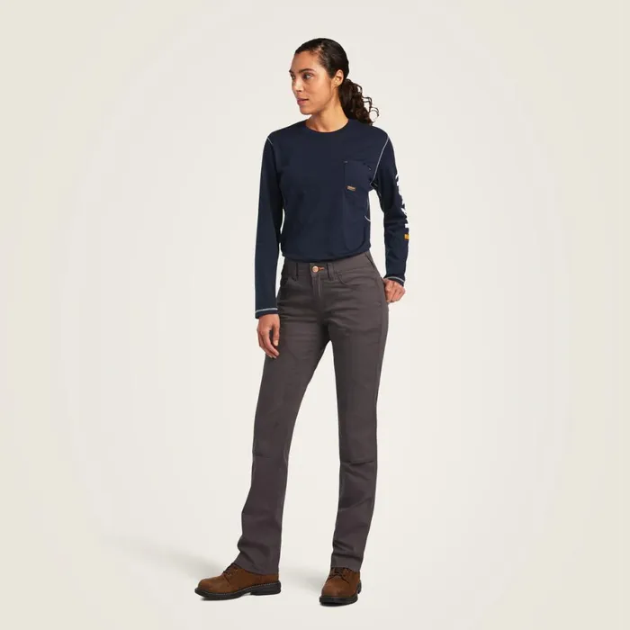 Rebar DuraStretch Made Tough Double Front Pant Rebar Grey Women Ariat Pants and Shorts Rebar DuraStretch Made Tough Double Front Pant Rebar Grey Women Ariat Pants and Shorts