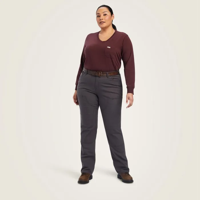 Rebar DuraStretch Made Tough Double Front Pant Rebar Grey Women Ariat Pants and Shorts Rebar DuraStretch Made Tough Double Front Pant Rebar Grey Women Ariat Pants and Shorts