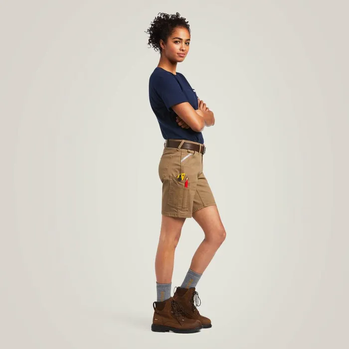 Rebar DuraStretch Made Tough Short Field Khaki Women Ariat Pants and Shorts Rebar DuraStretch Made Tough Short Field Khaki Women Ariat Pants and Shorts