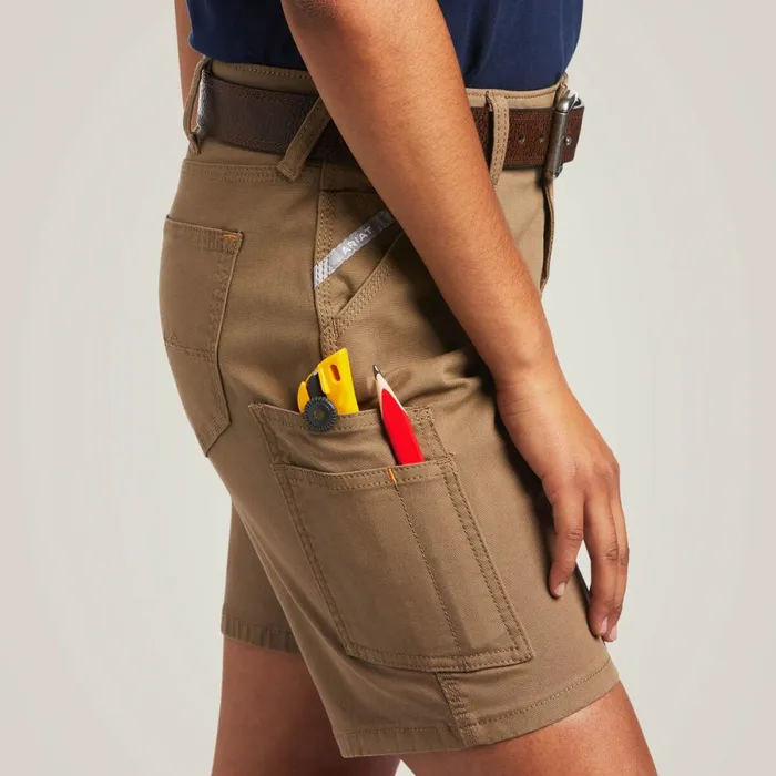 Rebar DuraStretch Made Tough Short Field Khaki Women Ariat Pants and Shorts Rebar DuraStretch Made Tough Short Field Khaki Women Ariat Pants and Shorts
