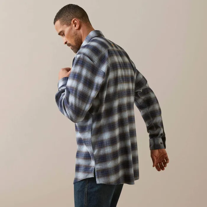 Rebar Flannel DuraStretch Work Shirt Blue Khaki Plaid Men Ariat Button Down Shirts Rebar Flannel DuraStretch Work Shirt Blue Khaki Plaid Men Ariat Button Down Shirts