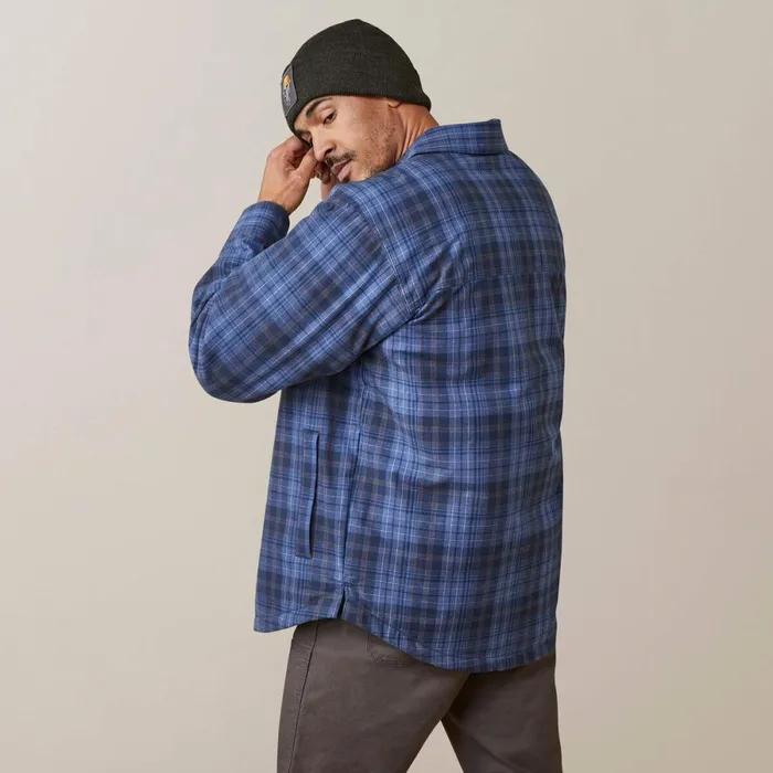 Rebar Flannel Insulated Shirt Jacket Coastal Blue Plaid Men Ariat Jackets and Vests