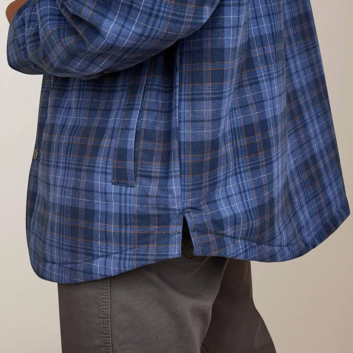 Rebar Flannel Insulated Shirt Jacket Coastal Blue Plaid Men Ariat Jackets and Vests