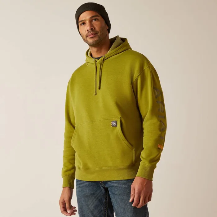 Rebar Graphic Hoodie Going Green Heather Men Ariat Sweatshirts and Hoodies