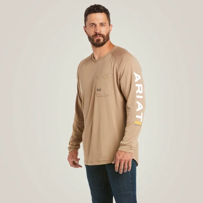 Rebar Heat Fighter TShirt Khaki Men Ariat TShirts and Polos
