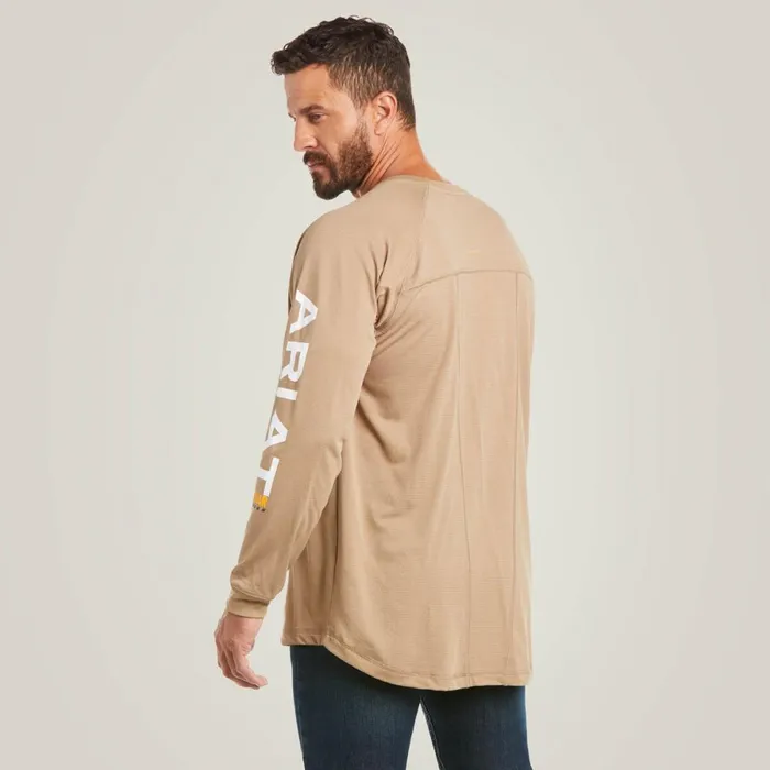 Rebar Heat Fighter TShirt Khaki Men Ariat TShirts and Polos Rebar Heat Fighter TShirt Khaki Men Ariat TShirts and Polos