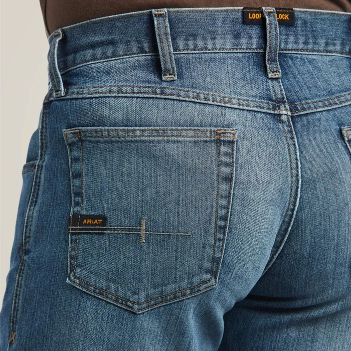 Rebar M5 DuraStretch Basic Stackable Straight Leg Jean Edgewood Men Ariat Denim Rebar M5 DuraStretch Basic Stackable Straight Leg Jean Edgewood Men Ariat Denim