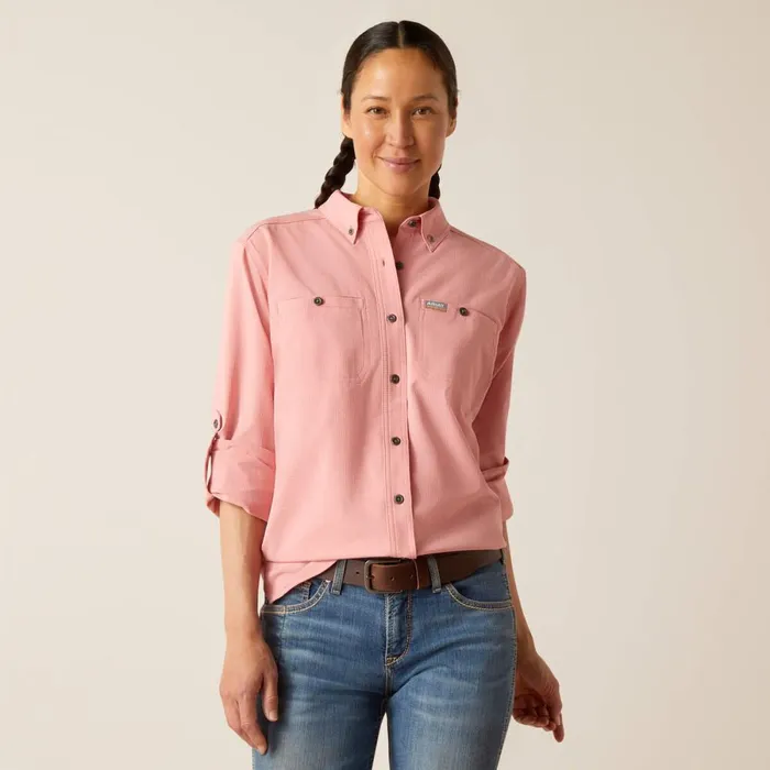Rebar Made Tough 360 AirFlow DuraStretch Work Shirt Mauveglow Women Ariat TShirts and Tops