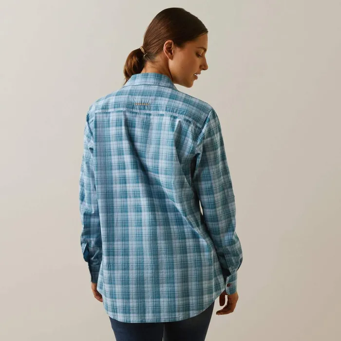 Rebar Made Tough DuraStretch Work Shirt Clear Sky Plaid Women Ariat TShirts and Tops Rebar Made Tough DuraStretch Work Shirt Clear Sky Plaid Women Ariat TShirts and Tops