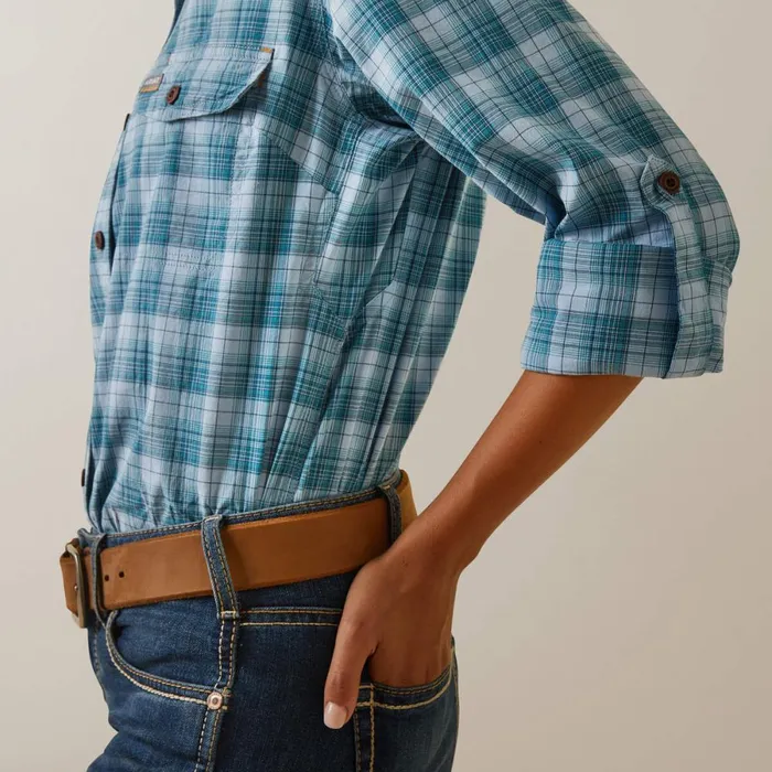 Rebar Made Tough DuraStretch Work Shirt Clear Sky Plaid Women Ariat TShirts and Tops Rebar Made Tough DuraStretch Work Shirt Clear Sky Plaid Women Ariat TShirts and Tops