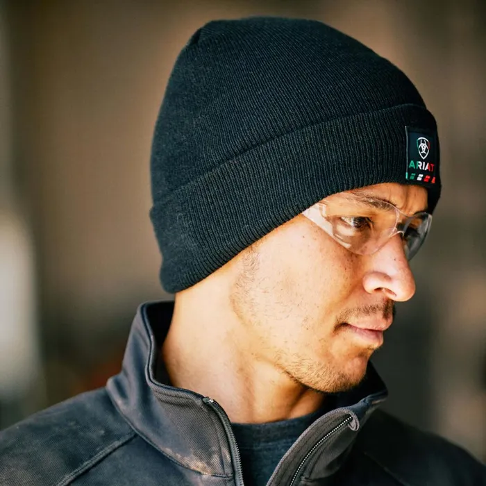 Rebar Mexican Flag Patch Beanie Black Men Ariat Hats and Caps Rebar Mexican Flag Patch Beanie Black Men Ariat Hats and Caps