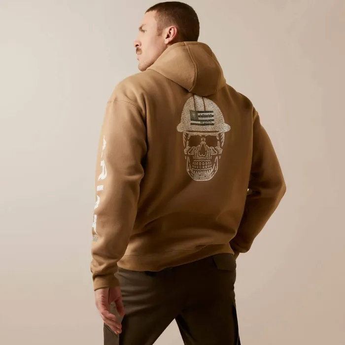 Rebar Roughneck Pullover Hoodie Tiger039s Eye Men Ariat Sweatshirts and Hoodies