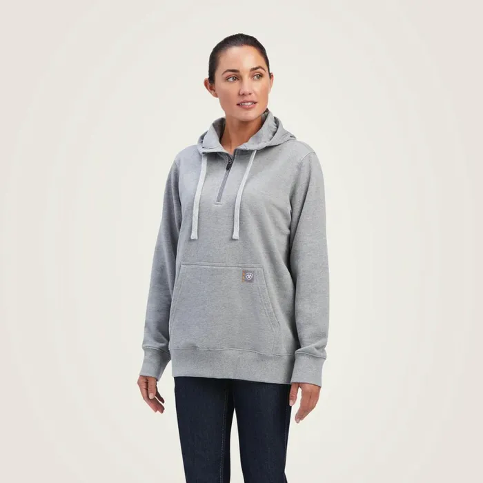 Rebar Skill Set 12 Zip Hoodie Heather Grey Women Ariat Sweatshirts and Hoodies