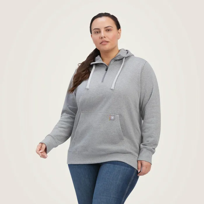 Rebar Skill Set 12 Zip Hoodie Heather Grey Women Ariat Sweatshirts and Hoodies