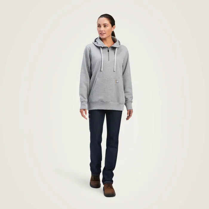 Rebar Skill Set 12 Zip Hoodie Heather Grey Women Ariat Sweatshirts and Hoodies