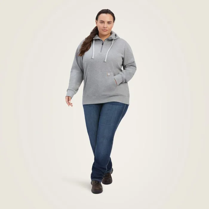 Rebar Skill Set 12 Zip Hoodie Heather Grey Women Ariat Sweatshirts and Hoodies