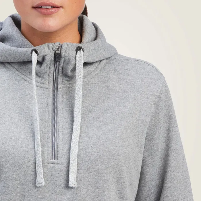 Rebar Skill Set 12 Zip Hoodie Heather Grey Women Ariat Sweatshirts and Hoodies