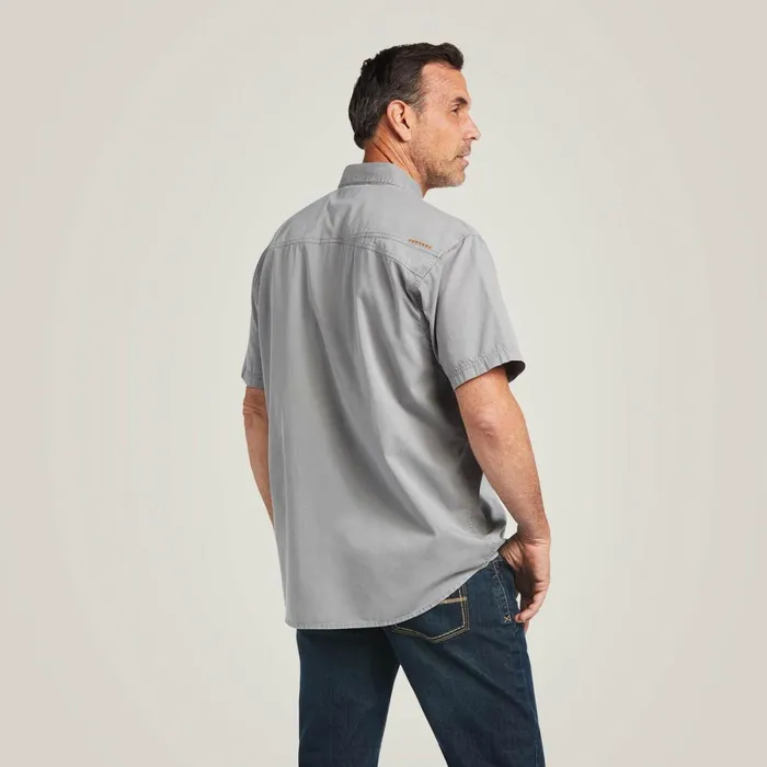 Rebar Washed Twill Work Shirt Silver Fox Men Ariat Button Down Shirts Rebar Washed Twill Work Shirt Silver Fox Men Ariat Button Down Shirts