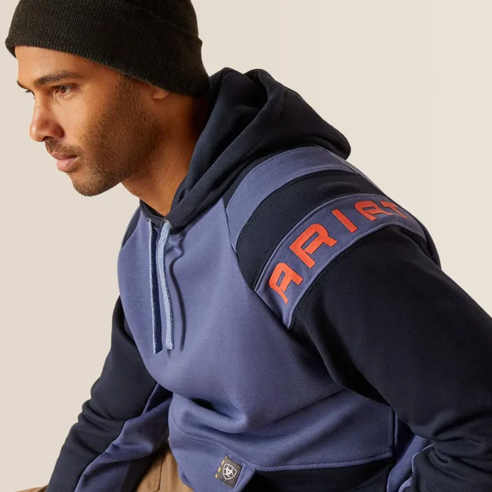 Rebar Workman Colorblock Logo Hoodie Navyblue Indigo Men Ariat Sweatshirts and Hoodies Rebar Workman Colorblock Logo Hoodie Navyblue Indigo Men Ariat Sweatshirts and Hoodies